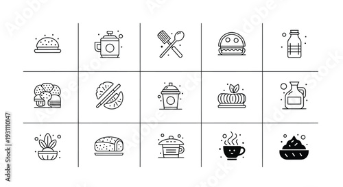 Food and Drink Icons Set.