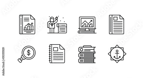 Set of Business Document Icons.