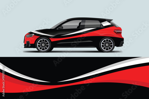 Car livery graphic vector design. Abstract grunge background wrap design for vehicle vinyl stickers and car branding.