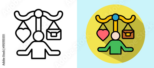 Life Balance lineisometric icon