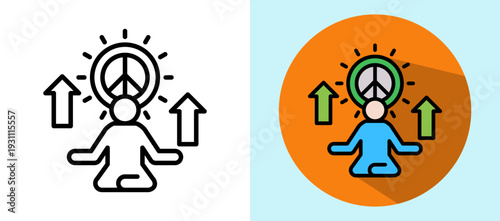 Peaceful Life lineisometric icon