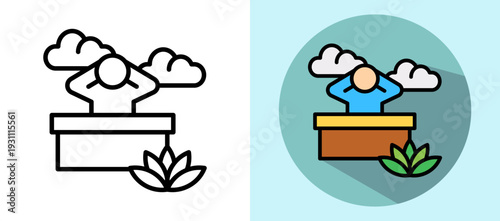 Stress Free lineisometric icon