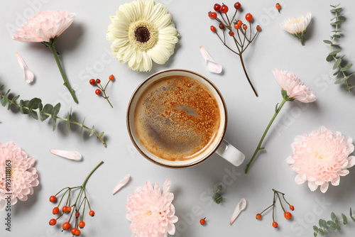 Cup of coffee with beautifu...