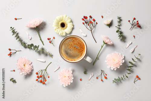 Cup of coffee with beautifu...