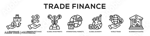 Trade Finance web banner icon illustration concept