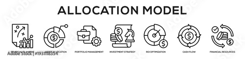 Allocation Model web banner icon illustration concept