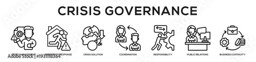 Crisis Governance web banner icon illustration concept