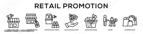 Retail Promotion web banner icon illustration concept