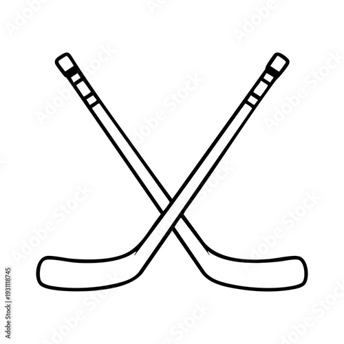 Crossed ice hockey sticks