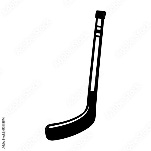 Ice hockey stick with curved blade