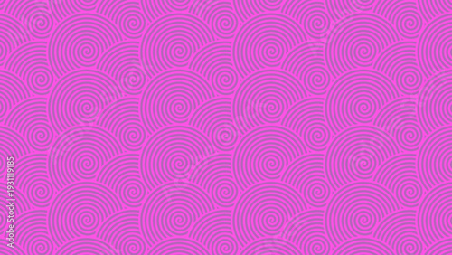 ピンクの渦巻き模様のシームレスなパターン