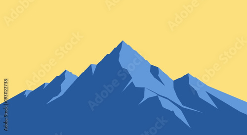 Blue Mountain Peaks Illustration Silhouette.