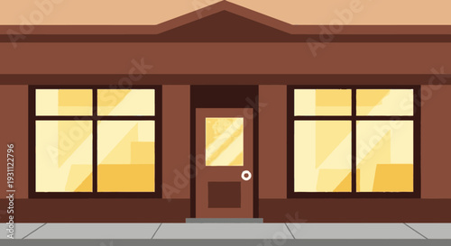 Brown Building with Windows and Door.