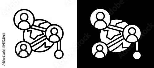 Social Interaction whiteblack icon