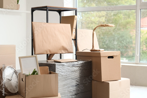 Moving boxes with wrapped c...