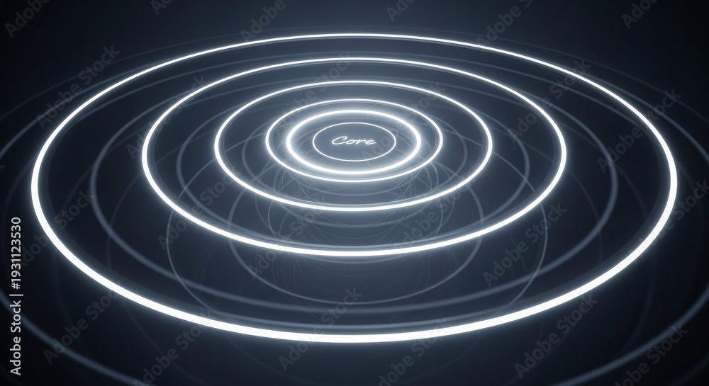 Fototapeta premium Luminous Core with Concentric Light Rings