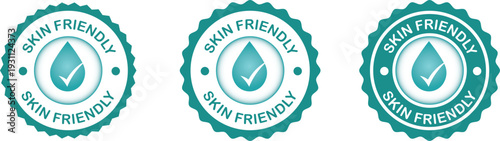 Skin Friendly Icon Set Dermatology Safe Testing Label Badge