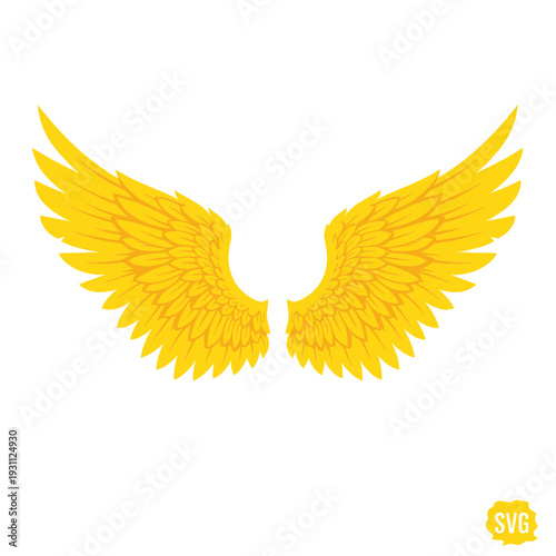 Billede på lærred Golden Angel Wings Icon