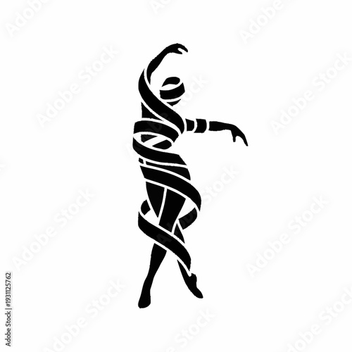 Mummy Figurine Wrapped in Bandages Dancing.