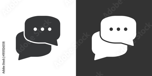 Chat or Conversation Bubbles icon. Solid glyph series icon