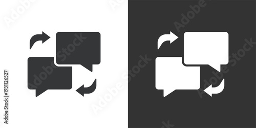 Message Exchange or Reply icon. Solid glyph series icon