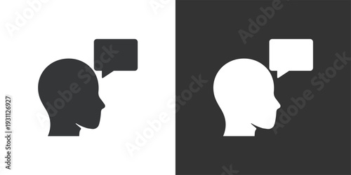 Thinking or Idea icon. Solid glyph series icon