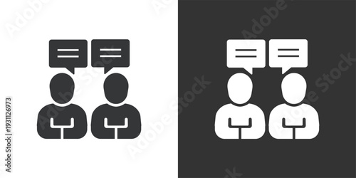 Discussion Forum or Partnership icon. Solid glyph series icon