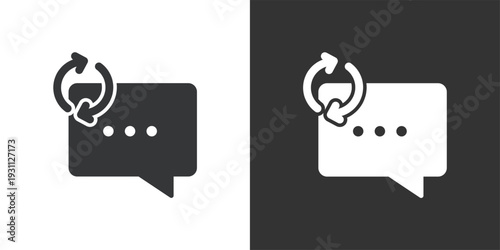 Update Message or Chat Sync icon. Solid glyph series icon