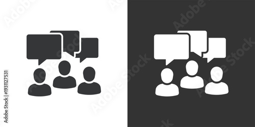 Group Conference or User Discussionicon. Solid glyph series icon