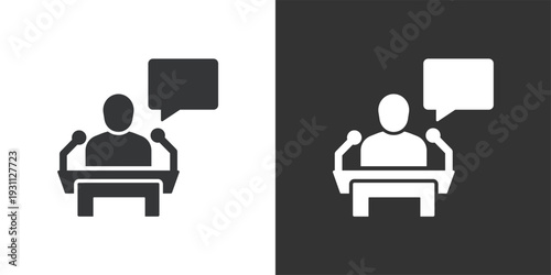 Speech or Public Announcement icon. Solid glyph series icon