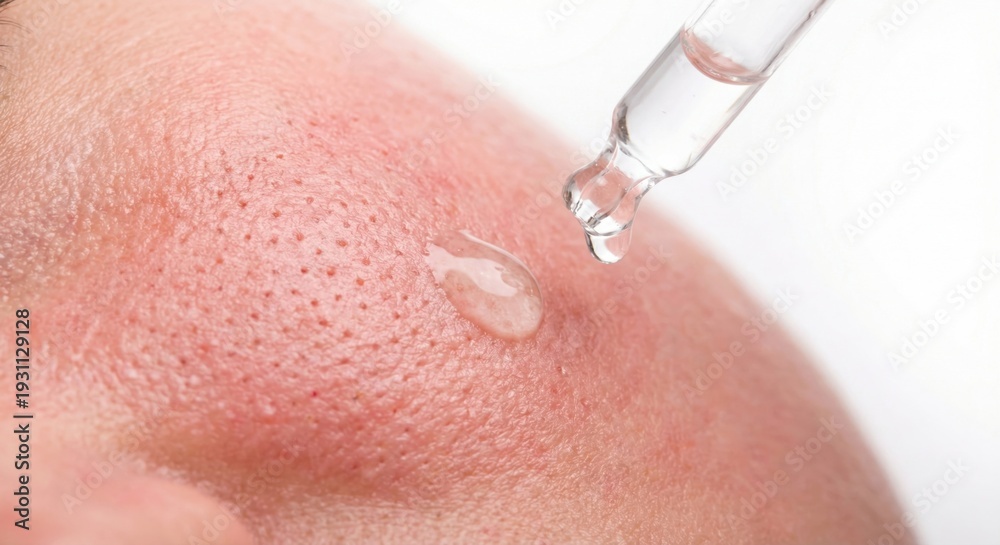 Fototapeta premium Applying serum to skin after microneedling treatment