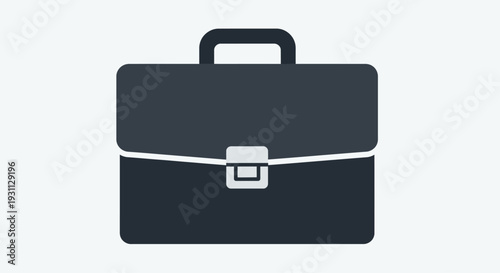 Black Briefcase with Silver Clasp and Handle.