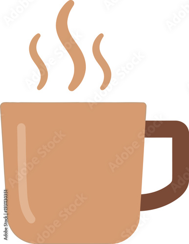 Steaming Hot Coffee Mug Illustration.