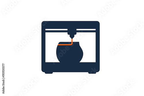 Industrial 3D printer machine creating a prototype object with additive manufacturing technology