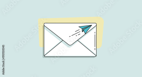 White Envelope with Green Paper Inside.