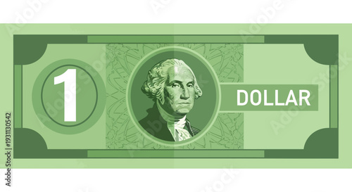 United States One Dollar Bill Closeup.