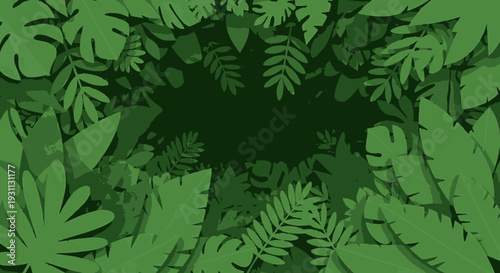 Collection of Various Green Leaves and Foliage.