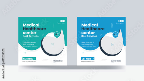 Medical healthcare social media post doctor creative digital poster square template