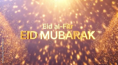 Wallpaper Mural Eid al-Fitr celebration with glowing Eid Mubarak text on a vibrant background in a video Torontodigital.ca