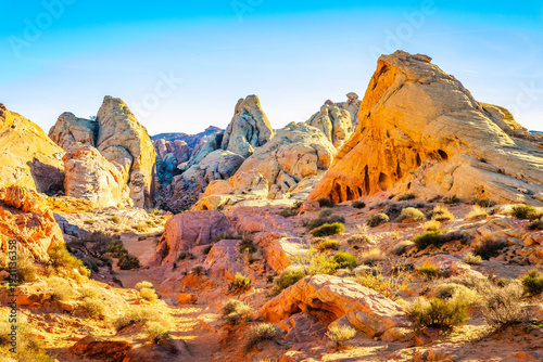 White Domes Trail at Sunset in Valley of Fire State Park Nevada