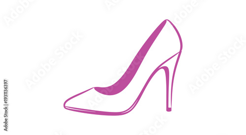 women's one-line shoes. modern, distinct element set against a white background. great for postcards, banners, and printing. vector, elegant art illustration