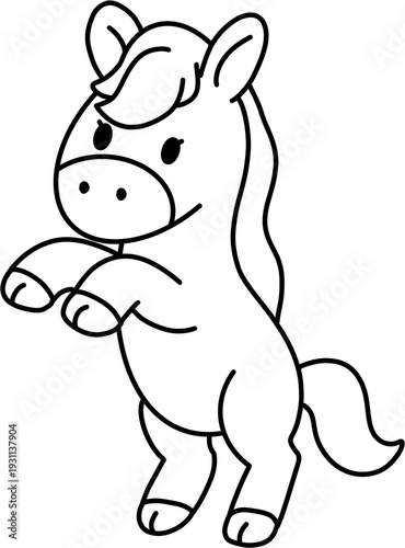 Cute Horse Character Cartoon Animal Illustration