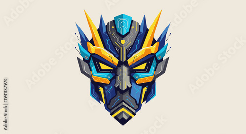 Futuristic Robot Mask with Sharp Features.