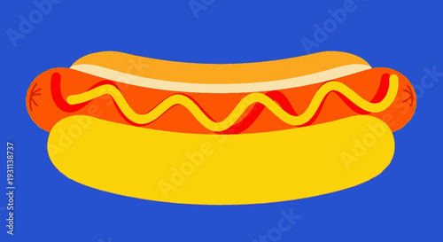 Hot Dog with Ketchup and Mustard.