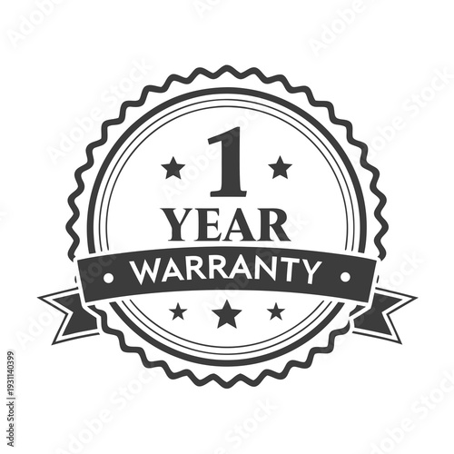 1 year warranty stamp with the text
