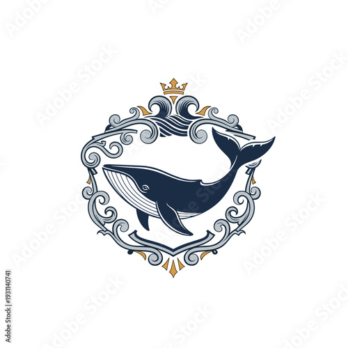 Stylized golden crown graphic emerging from a dividing black line on a white background