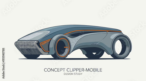 Futuristic Concept Car Clipper Mobile Design.