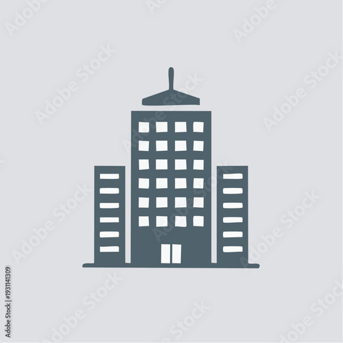 都市型高層ビルの建物アイコン