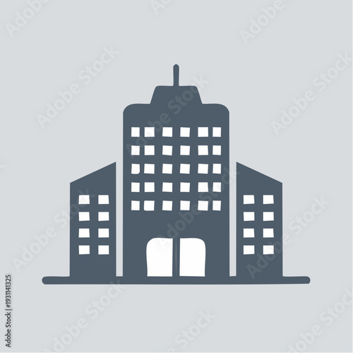 都市型高層ビルの建物アイコン