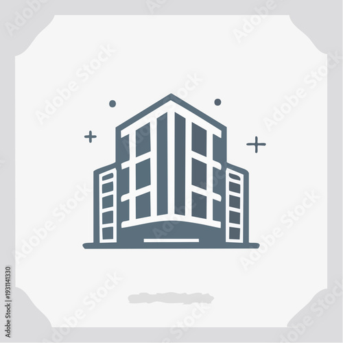 都市型高層ビルの建物アイコン